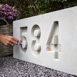 Gör en betongskylt med ditt husnummer