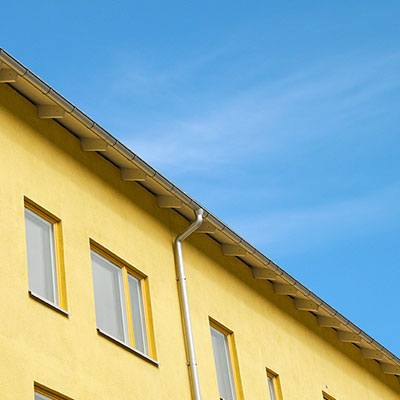 Husfasad med fasadputssystem