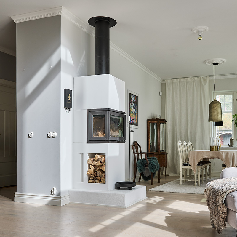 Kamin i vardagsrum